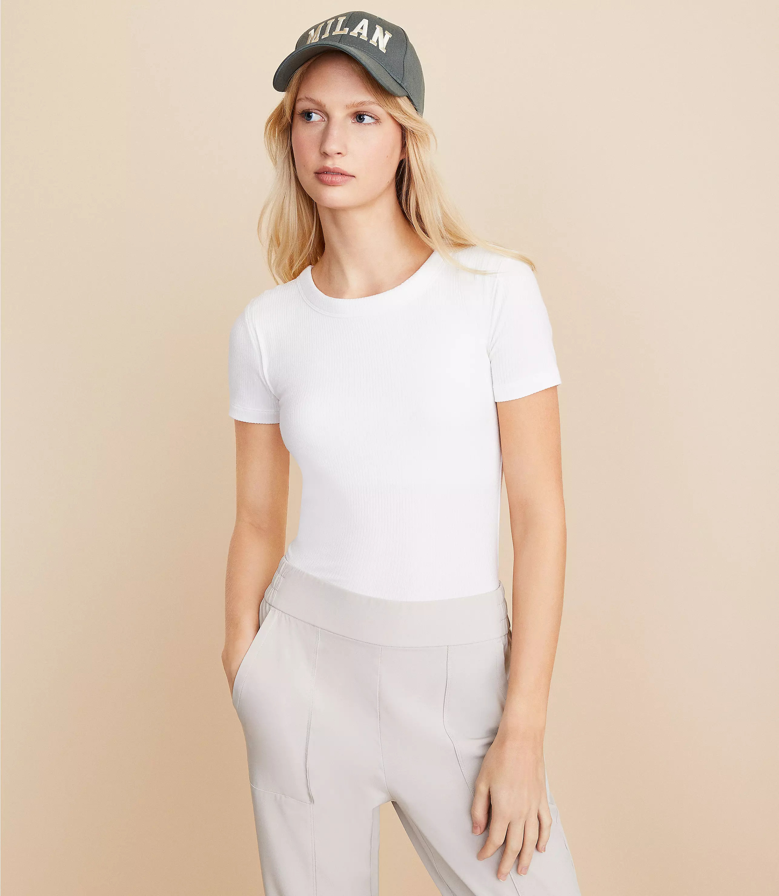 Lou & Grey Ribbed Bra Tee | LOFT