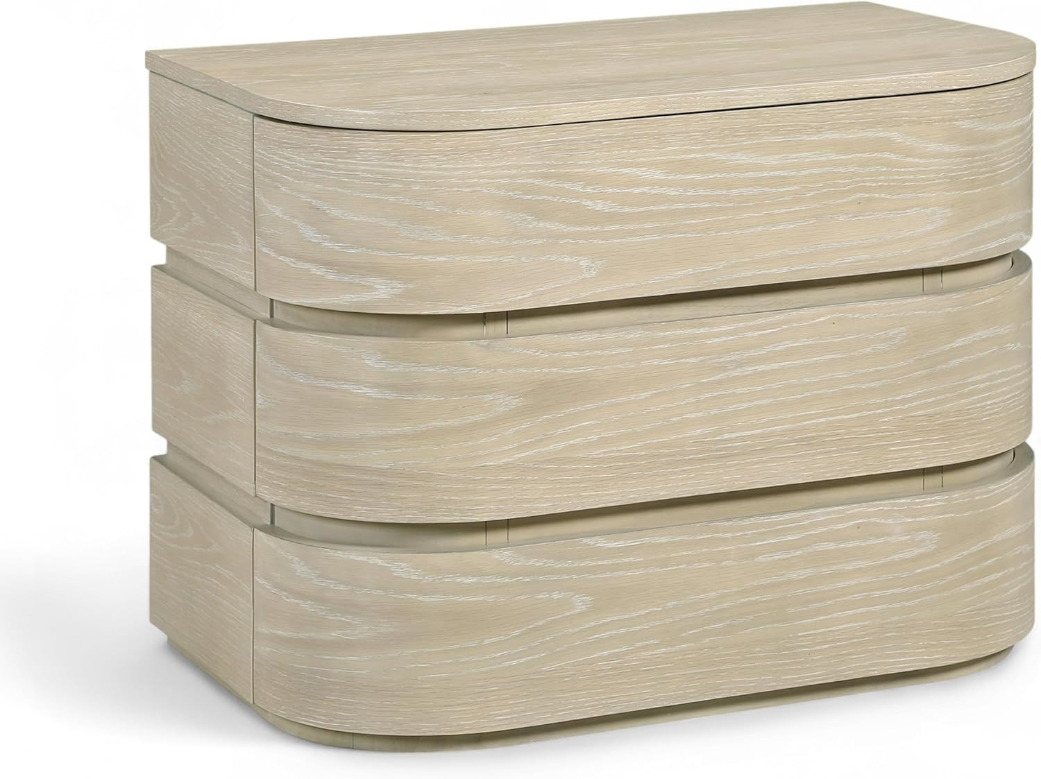 Meridian Furniture 859Oak-NS Annalise Collection Mid-Century Modern Night Stand with Rich Natural Finish, Walnut Veneer, Mix of Solid Wood and MDF, 32" W x 20" D x 24" H, Natural | Amazon (US)
