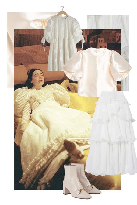 Spring outfits inspired by Bella Baxter in Poor Things🦢🦢🪽🪽
Cream silk blouse | Victorian aesthetic | Regencycore | Oversized sleeves | Ruffle top | Babydoll dress | Padded shoulders 

#LTKU #LTKstyletip #LTKparties