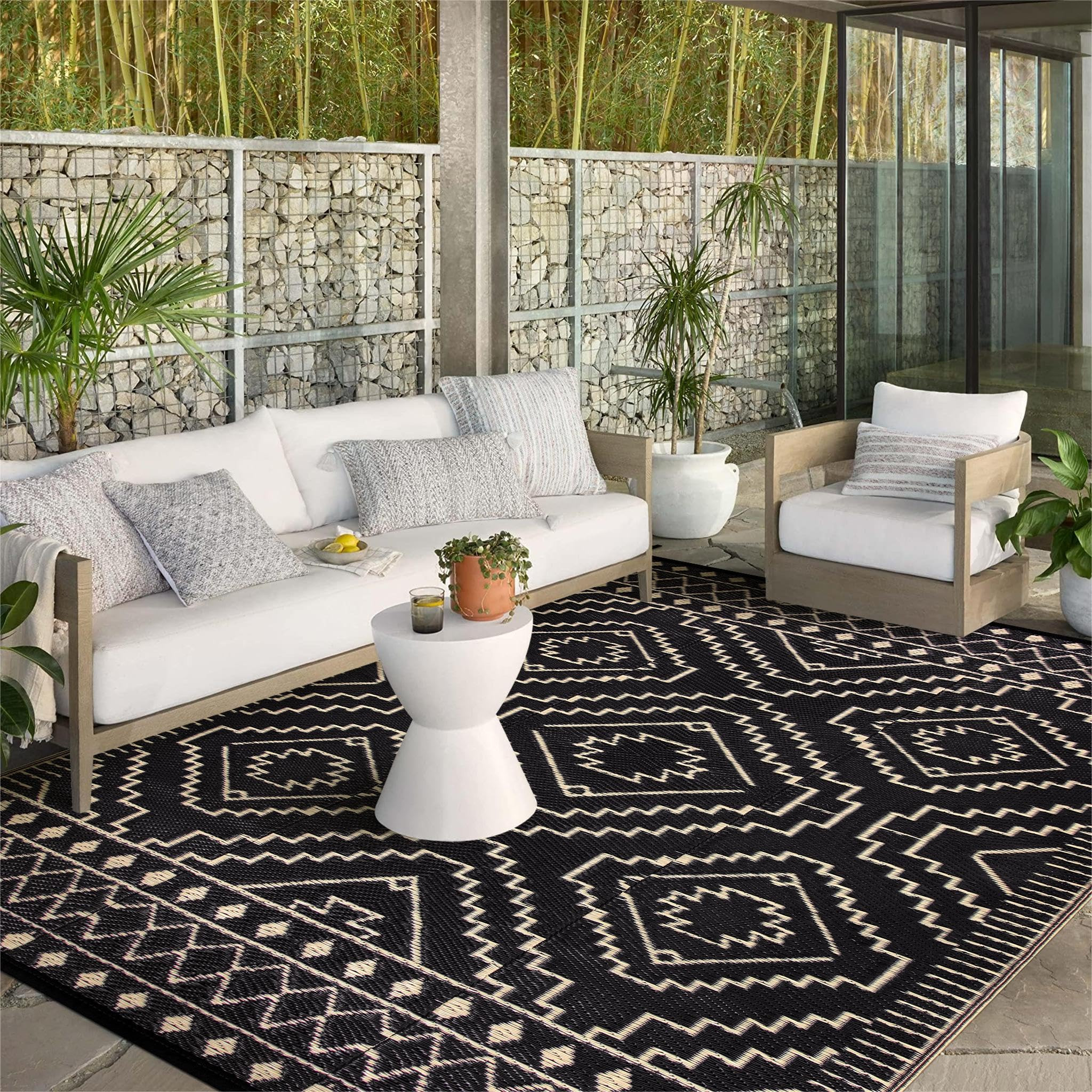 Wonnitar Outdoor Rug 6x9 Waterproof for Patio Clearance, Reversible Outdoor Plastic Straw Rug Por... | Amazon (US)