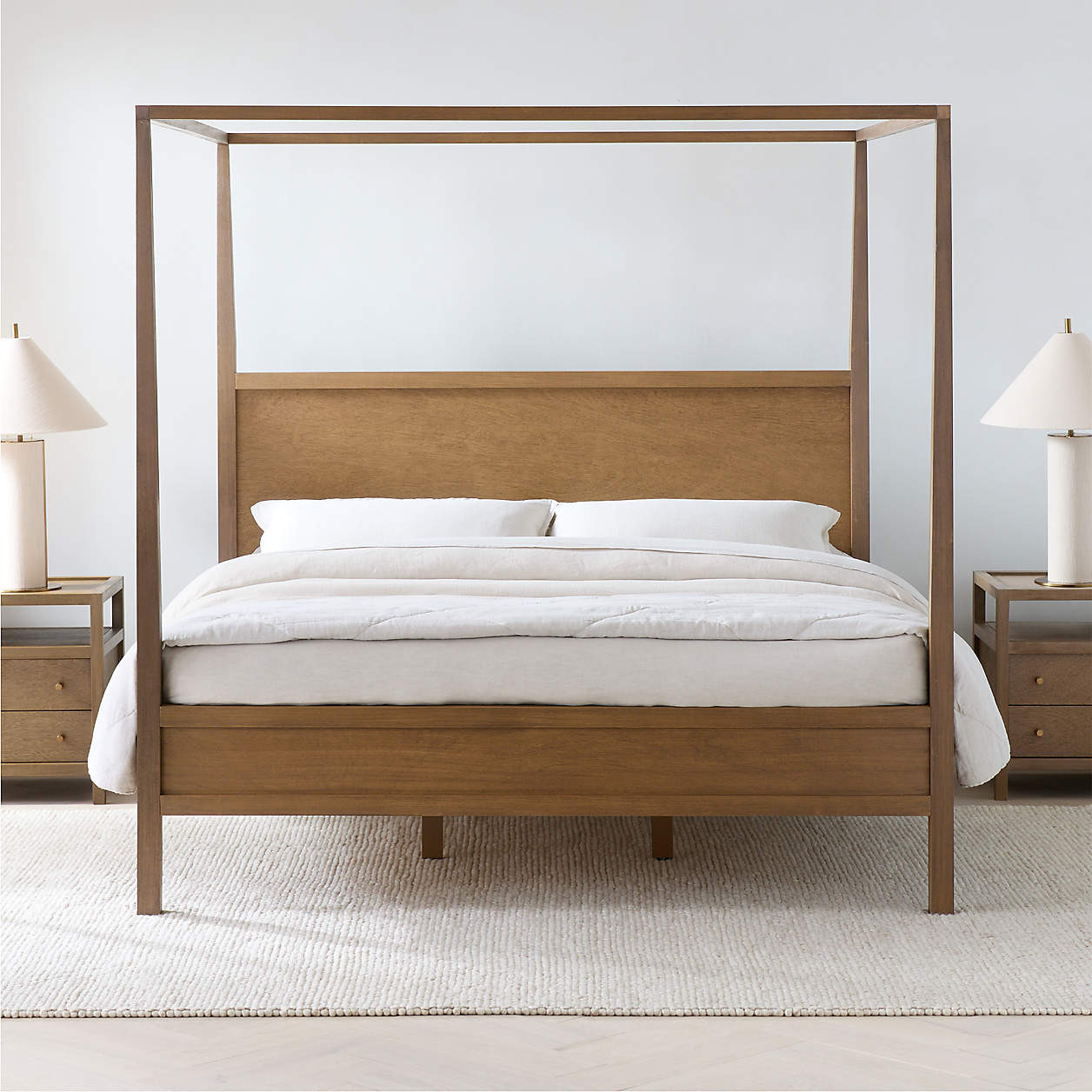 Keane Solid Driftwood King Canopy Bed + Reviews | Crate & Barrel | Crate & Barrel