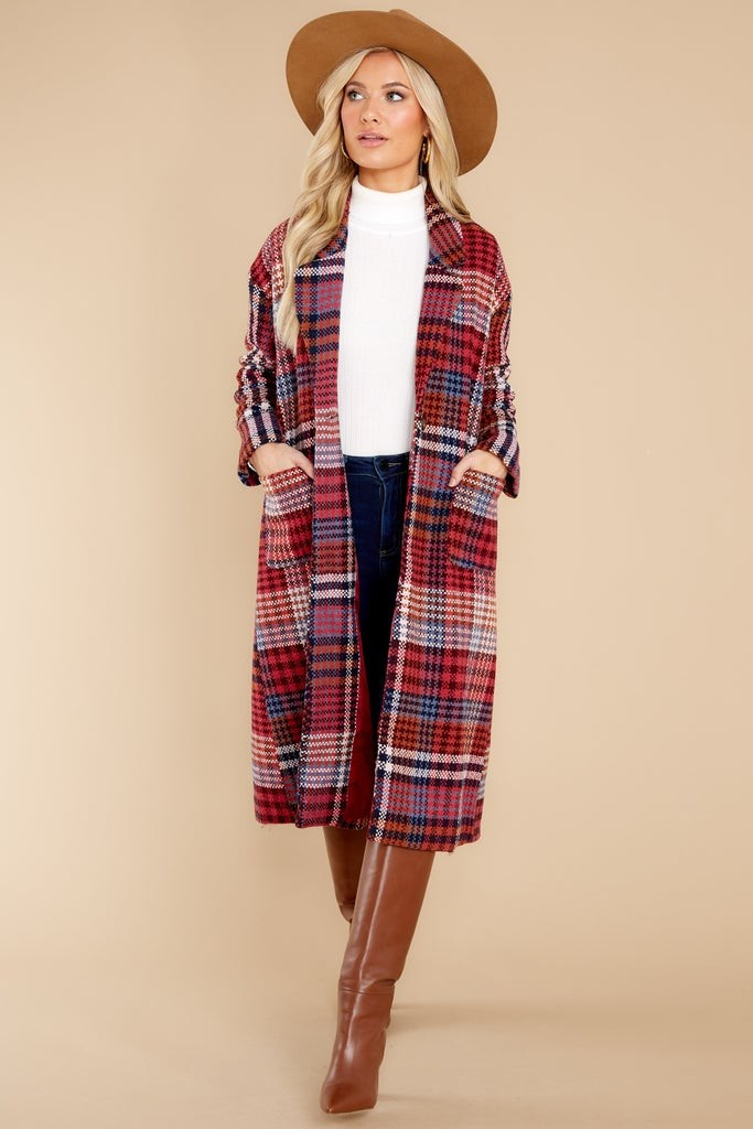 Ready For Change Berry Pink Plaid Coat | Red Dress 