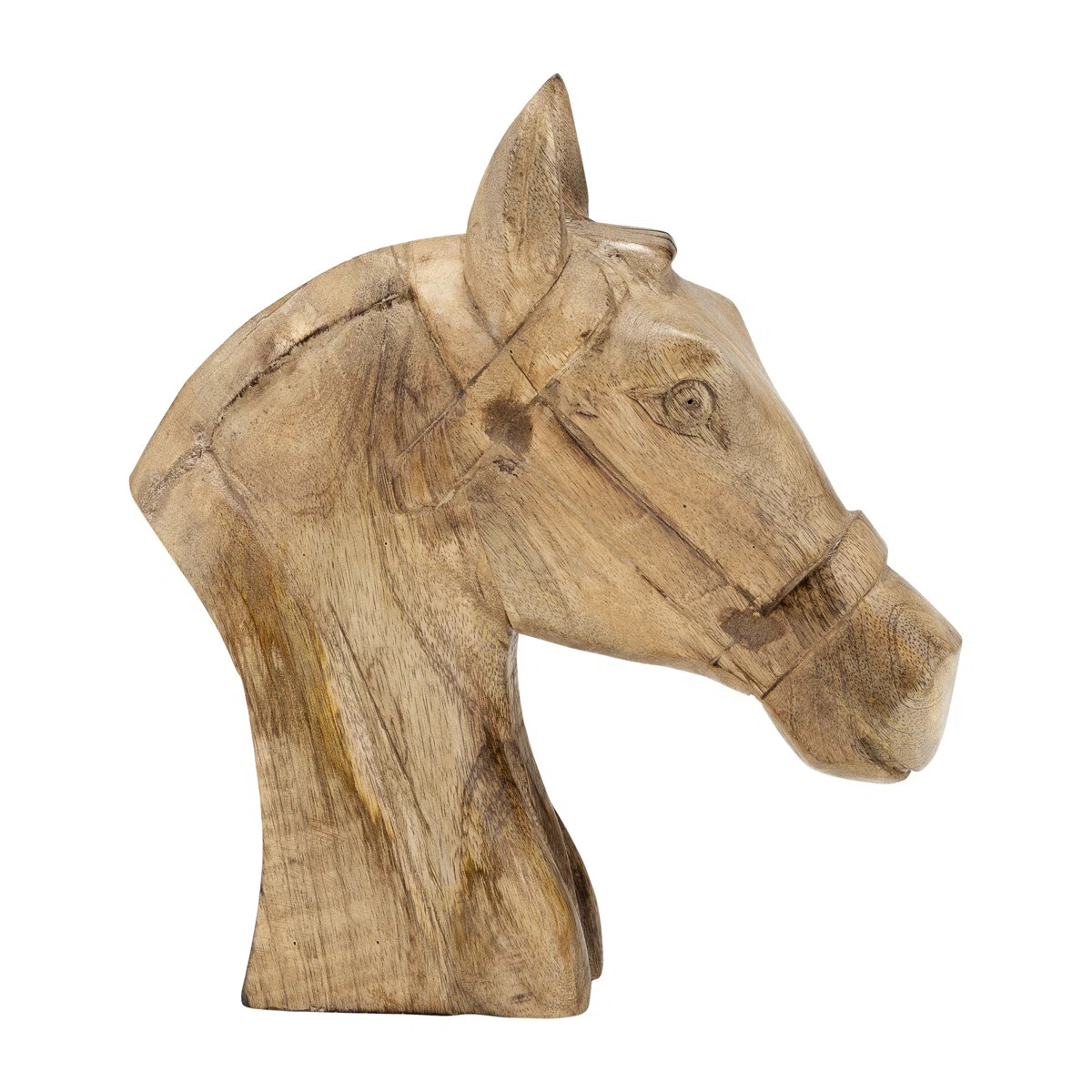 Pewamo Handcrafted Wooden Horse Head Figurine - Brown 10" Modern Decorative Accent for Home, Offi... | Wayfair North America