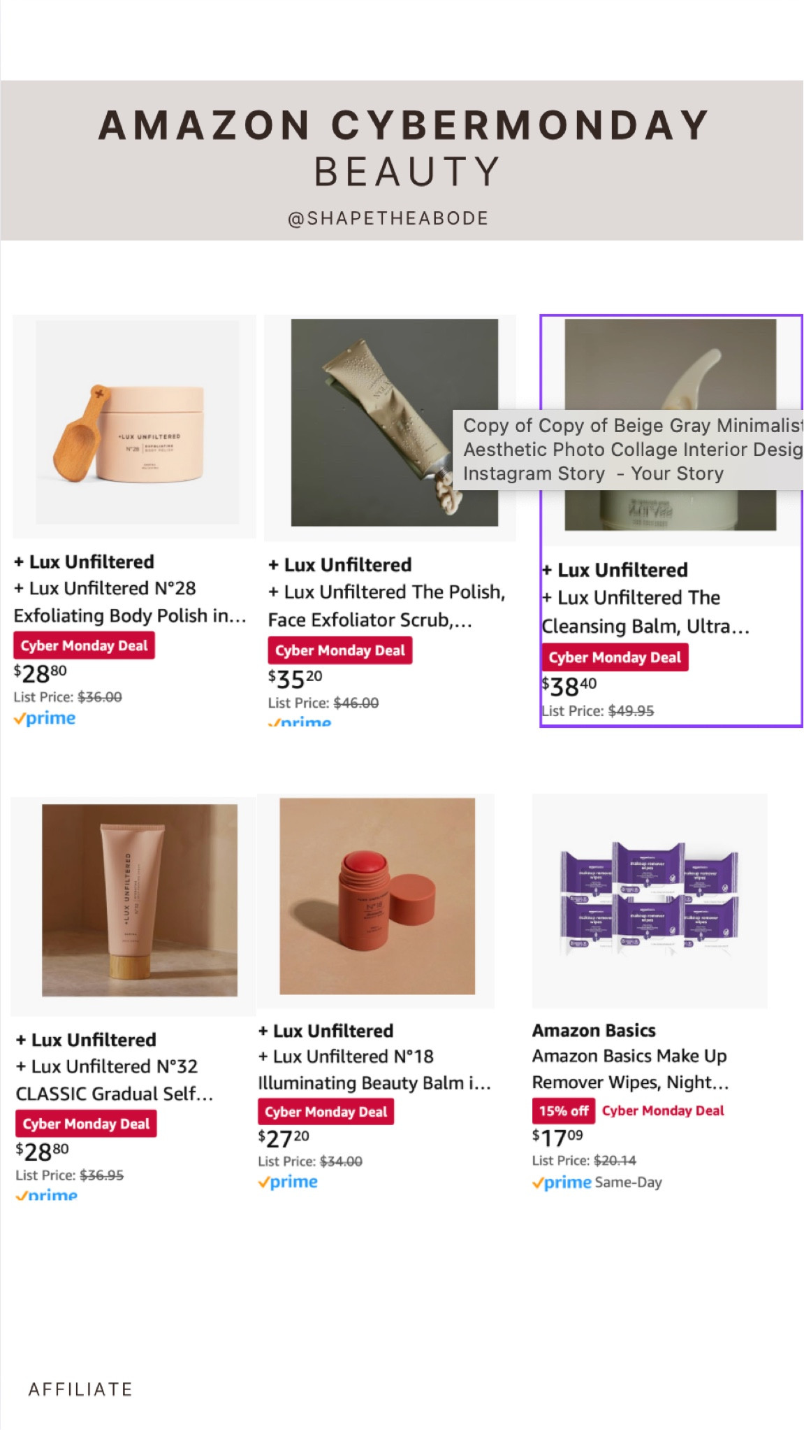 Amazon cyber Monday beauty sale

#ltkgiftguide
#cybermondaysale
#amazonbeauty #amazonbeautyfinds



#LTKSaleAlert #LTKCyberWeek #LTKBeauty