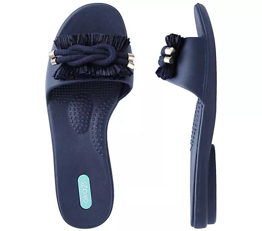 Oka-B Embellished Slide Sandals - Raffi - QVC.com | QVC