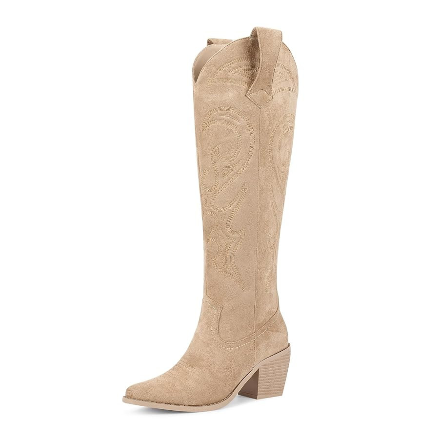 wetkiss Cowboy Boots for Women Knee High, Cowgirl Boots Women Rhinestone Comfort Fashion Tall Spa... | Amazon (US)