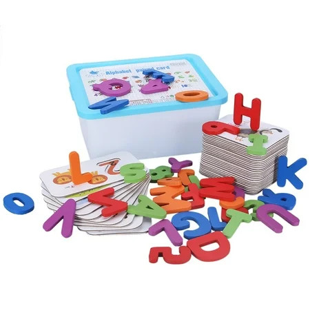 Preschool Learning Toys Animal Alphabet And Number Wooden Puzzles Flash Cards | Walmart (US)