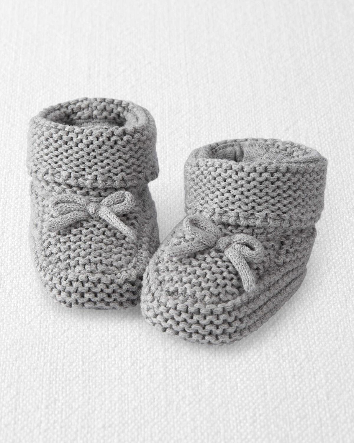 Baby Organic Cotton Crochet Booties in Gray | Carter's
