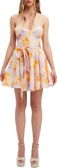 Malia Floral Corset Strapless Minidress | Nordstrom