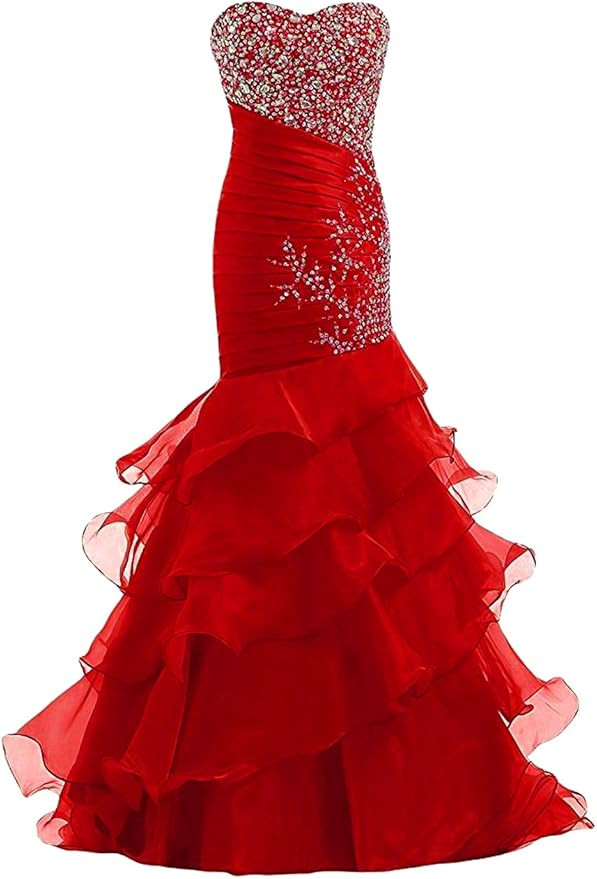 Lily Wedding Womens Beaded Sweetheart Mermaid Prom Dresses 2020 Long Formal Evening Ball Gowns wi... | Amazon (US)