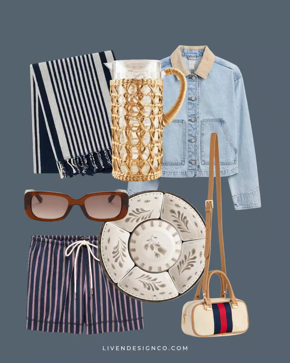 New discoveries. Summer style. Walmart. Beach towel. Serving platter. Shorts. Denim jacket. Gap. Crossbody. 4th of July. Sunglasses. Rattan pitcher

#LTKSeasonal #LTKHome #LTKSaleAlert