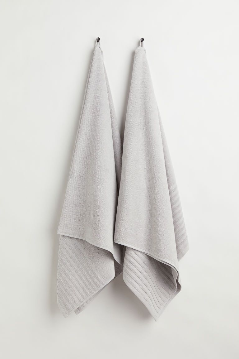 H & M - 2-pack Cotton Bath Towels - Gray | H&M (US)