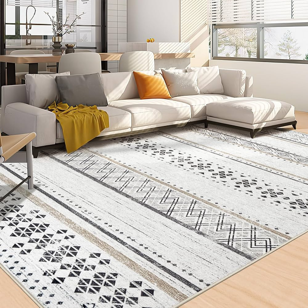 BESTSWEETIE 5x7 Area Rug Washable 5x7 Rug Rugs Moroccan Farmhouse Neutral Geometric 5x7 Rug for L... | Amazon (US)