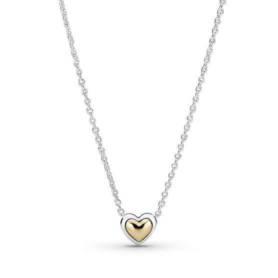 Pandora Domed Golden Heart Collier Necklace | Ben Bridge Jeweler