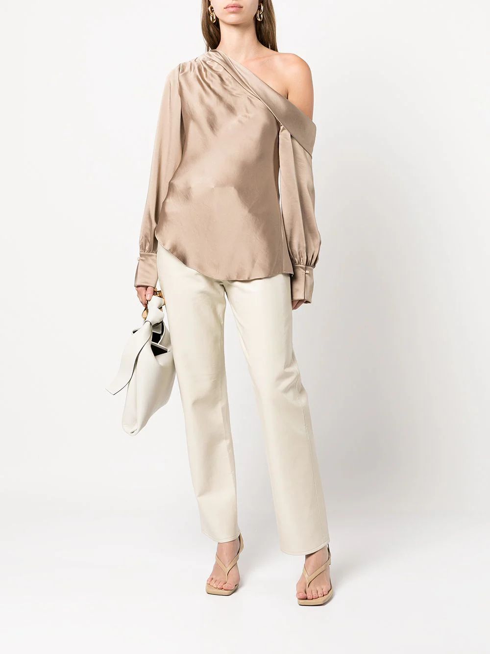 Jonathan Simkhai Ruched off-shoulder Blouse  - Farfetch | Farfetch Global