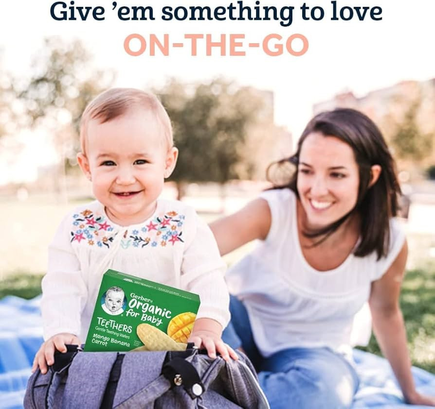 Gerber Snacks for Baby Teethers, Organic Gentle Teething Wafers, Blueberry Apple Beet, 1.7 Ounce,... | Amazon (US)