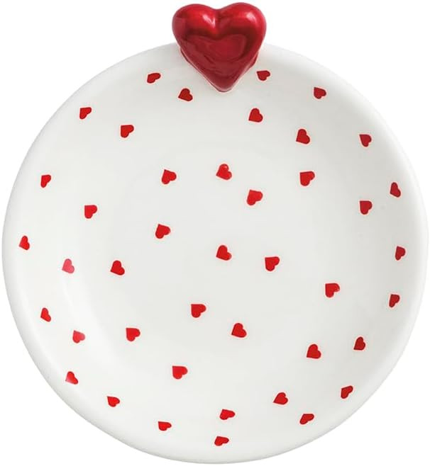Mud Pie Valentine's Day Pink Heart Tidbit Dish | Amazon (US)