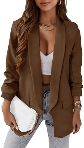PRETTYGARDEN Womens Casual Blazer 2025 Spring Fall Fashion Long Sleeve Open Front Work Office Sui... | Amazon (US)
