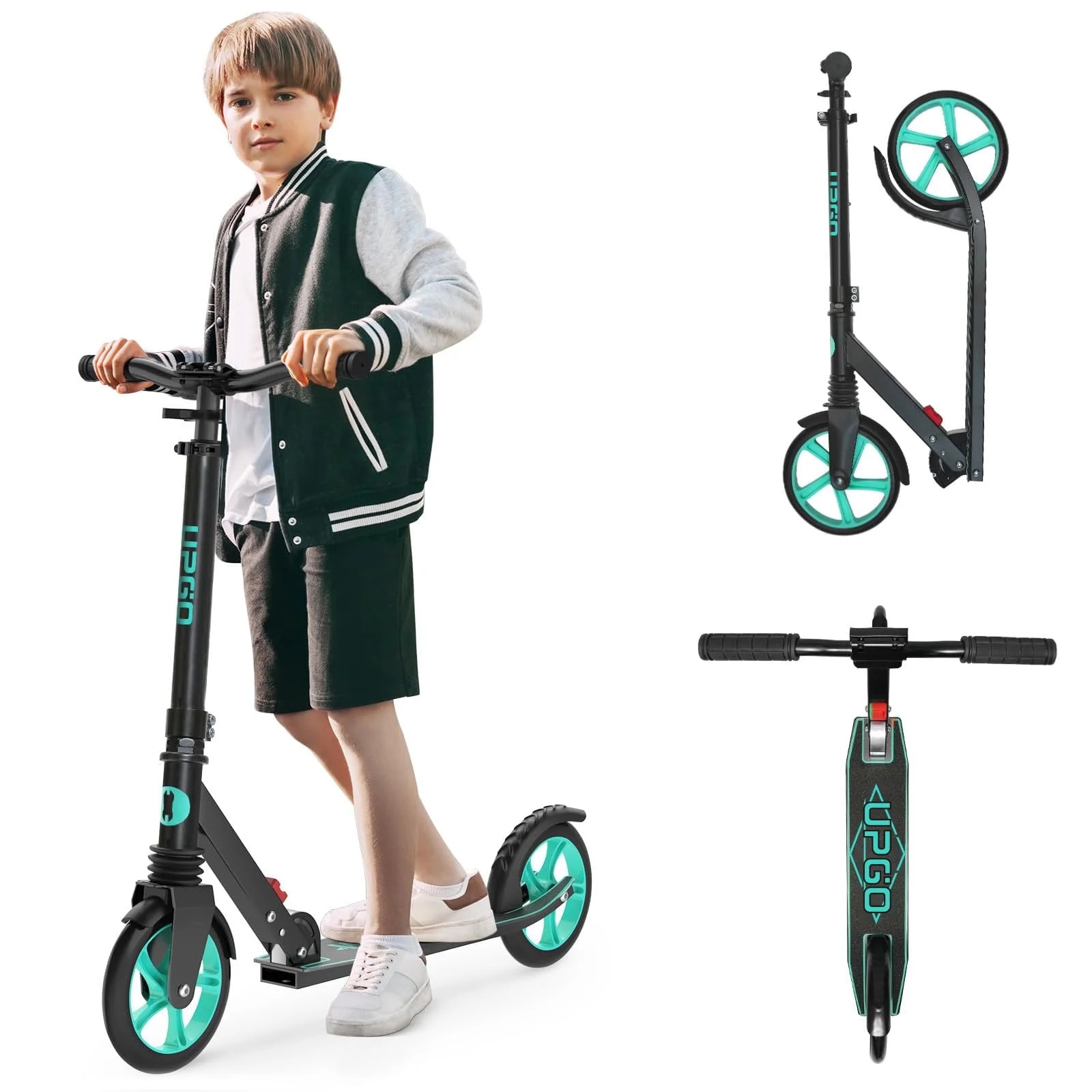UPGO Kick Scooter for Teens, Kids & Adults, Max 240 lbs, Foldable, 8-Inch Wheels, 4 Adjustable Le... | Walmart (US)