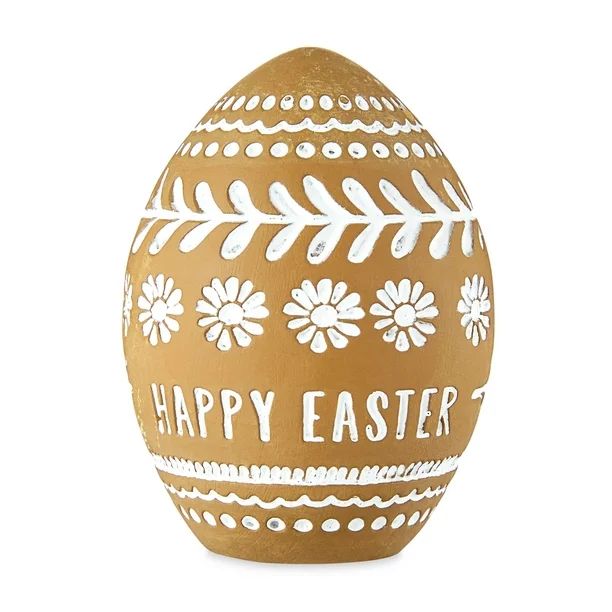 Way To Celebrate Easter Brown Flower Cement Egg | Walmart (US)