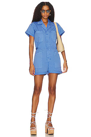 Terry Cloth Romper in Cerulean | Revolve Clothing (Global)