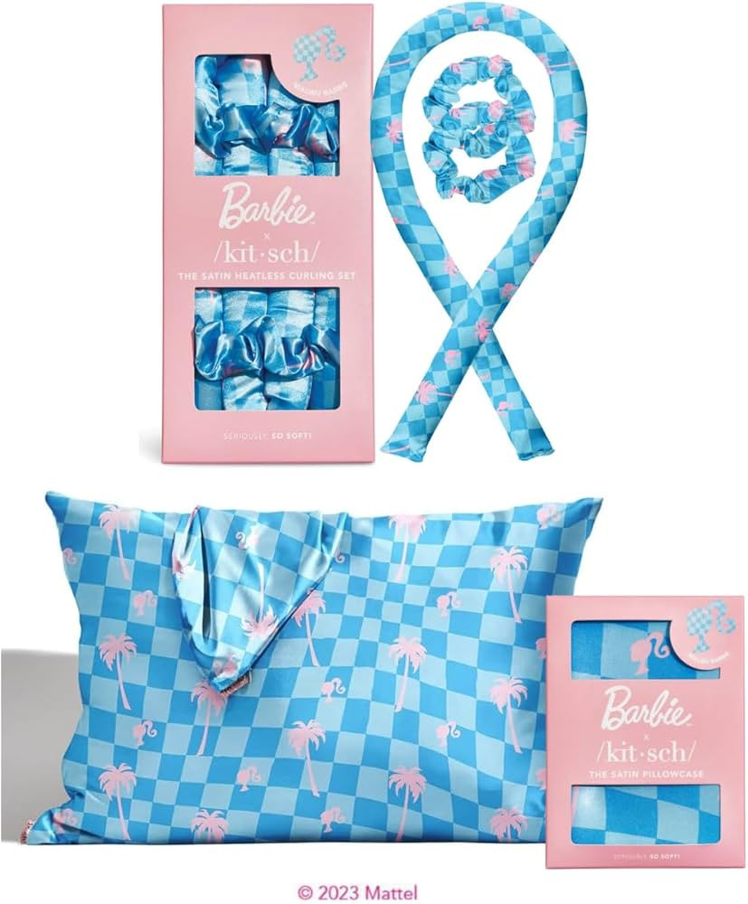 Kitsch Satin Heatless Cuurling Set & Satin Pillowcase Bundle (Malibu Barbie) with Discount | Amazon (US)