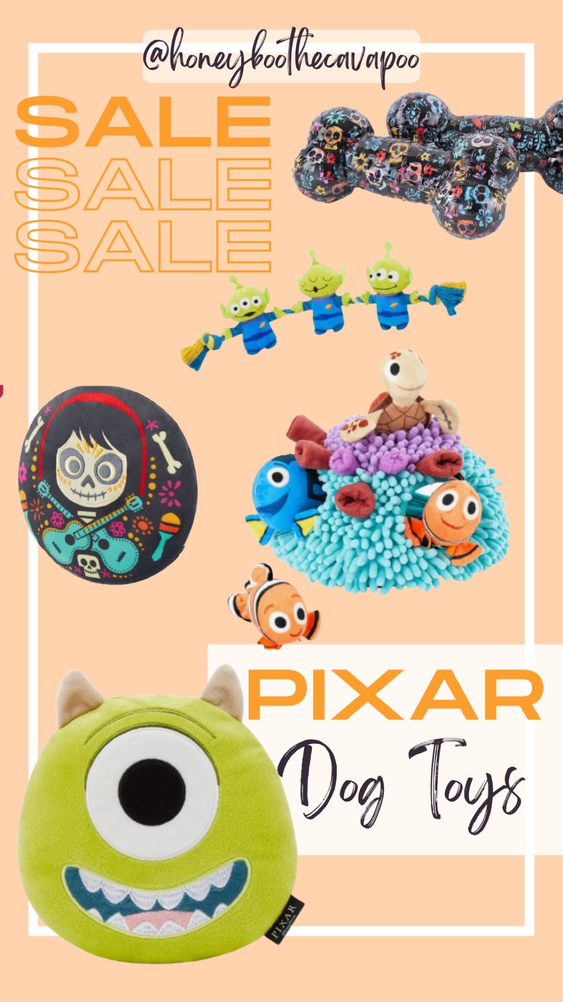 #ltkdog #ltkpets #dog #pet dog toy Pixar Disney toy story coco monsters inc 

#LTKunder50 #LTKfamily #LTKsalealert