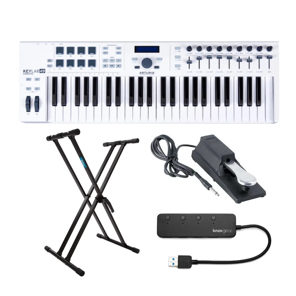 Arturia KeyLab 49 Keyboard Controller with Knox Stand,Pedal and USB Hub Bundle | Walmart (US)