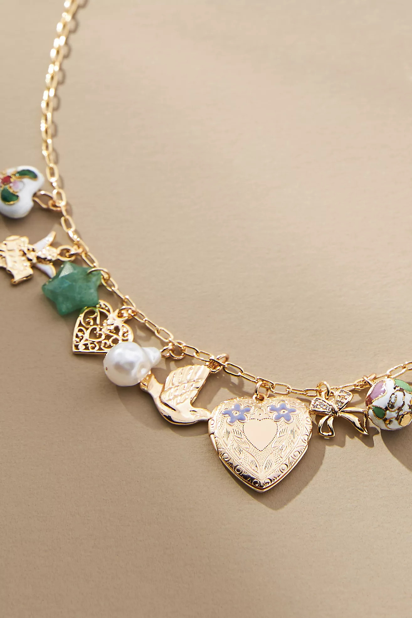 Mixed Heart Charm Necklace | Anthropologie (US)
