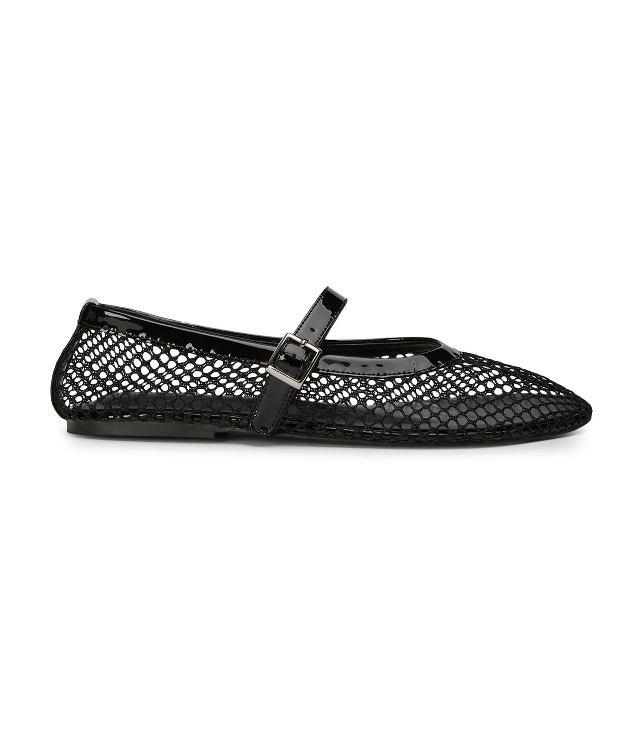 Mia Black Mesh/Patent Flats | Tony Bianco US