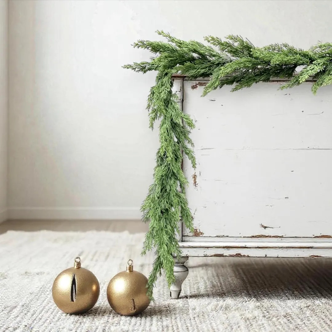 Real Touch Cedar / Cypress Christmas Garland - 6' . Holiday Greenery - Christmas Garland - Mantel... | Etsy (US)