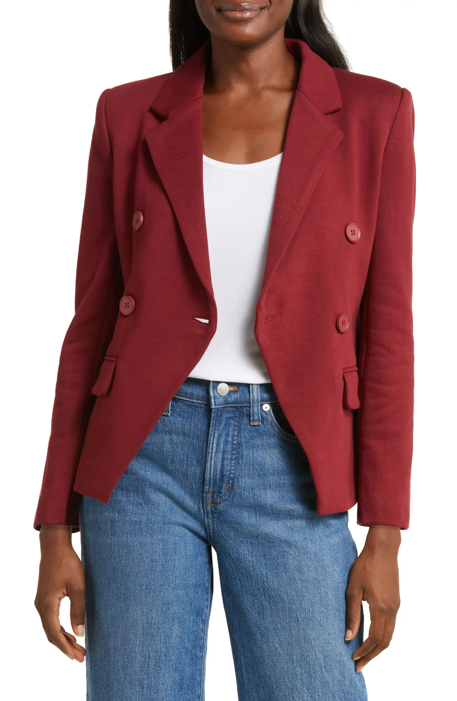 Double Breasted Cotton Blend Blazer | Nordstrom