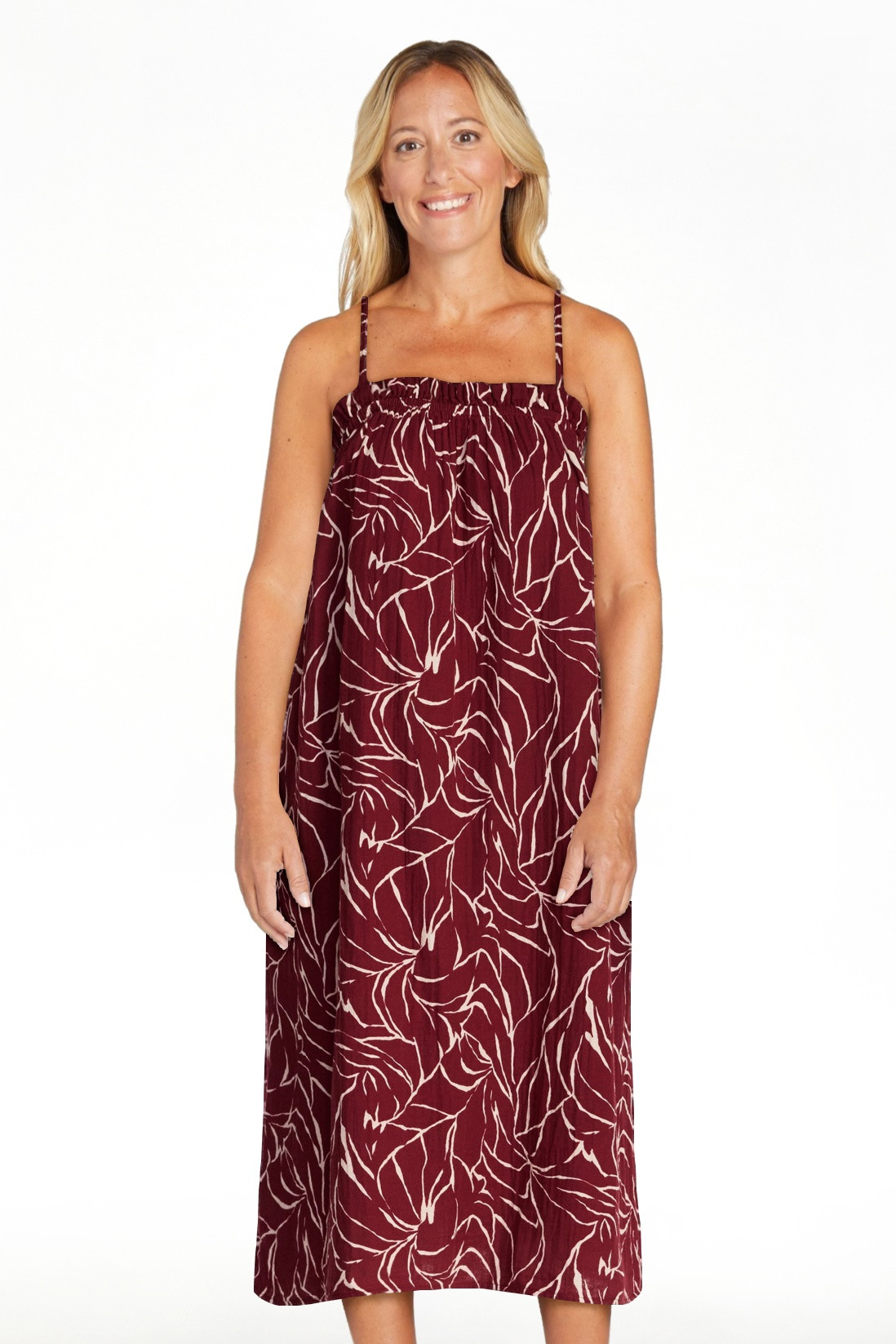 Time and Tru Women's Cotton Double Cloth Sleeveless Maxi Dress, Sizes XS-XXXL | Walmart (US)
