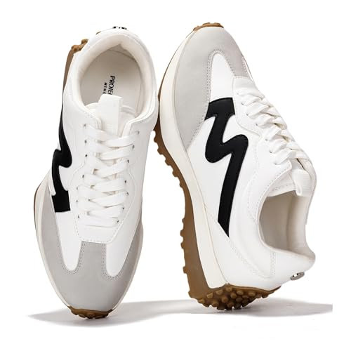 Project Cloud Trendy Sneakers for Women - Memory Foam and Non-Slip Comfortable Casual Ladies Shoes for Womens Fashion Sneakers - Lightweight Lace-up Shoes (Lecco,WHITMULT,6) White Multi | Amazon (US)