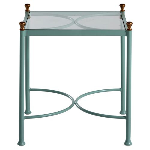 Frances Side Table, Celadon/Antique Gold | One Kings Lane