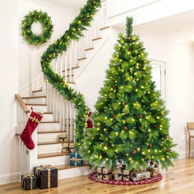 Mlmh & Kngwa 6FT Green Artificial Christmas with Pine Cones Decorate | Target