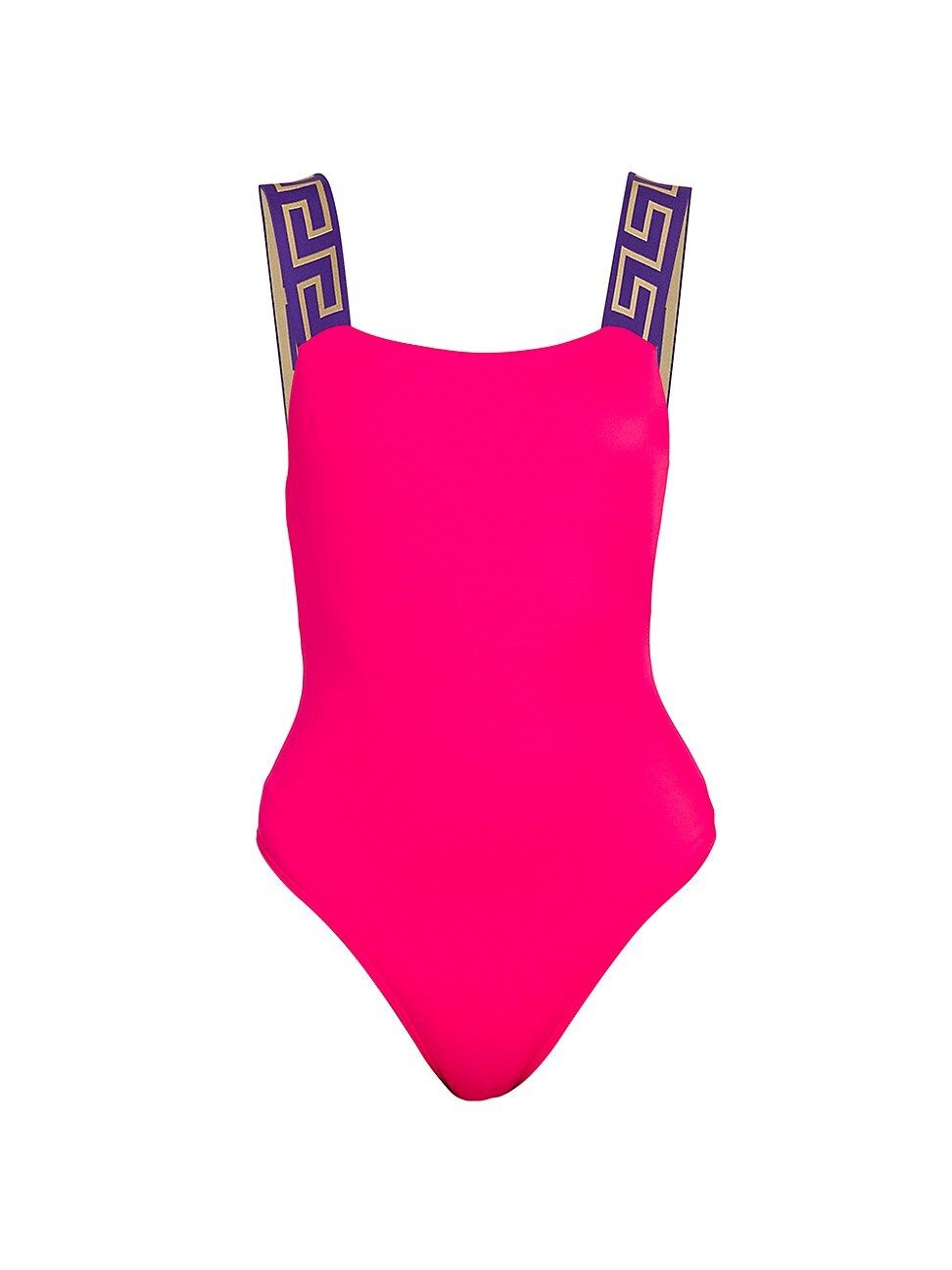 Women's Greca Border One-Piece Swimsuit - Tropical Pink Dark Orchid - Size Large - Tropical Pink Dar | Saks Fifth Avenue