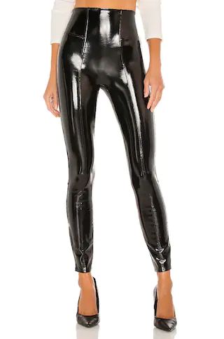 SPANX Faux Patent Leather Leggings in Black from Revolve.com | Revolve Clothing (Global)