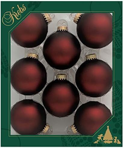 Christmas by Krebs [8 Pack] Swiss Chocolate Brown 2 5/8" (67mm) Christmas Glass Ball Ornaments | Amazon (US)