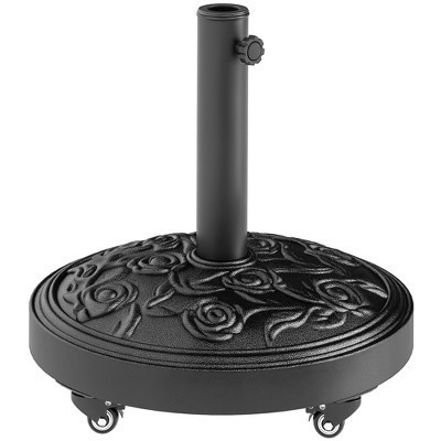 Outsunny Patio Umbrella Base, 46 lbs Umbrella Base with Wheels, Outdoor Umbrella Stand for 1.3"/1.5"/1.9" Poles for Outdoor, Lawn, Poolside, Black | Target