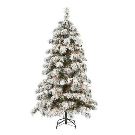 Holiday Time Pre-Lit Downswept Artificial Christmas Tree, 6.5', Clear | Walmart (US)