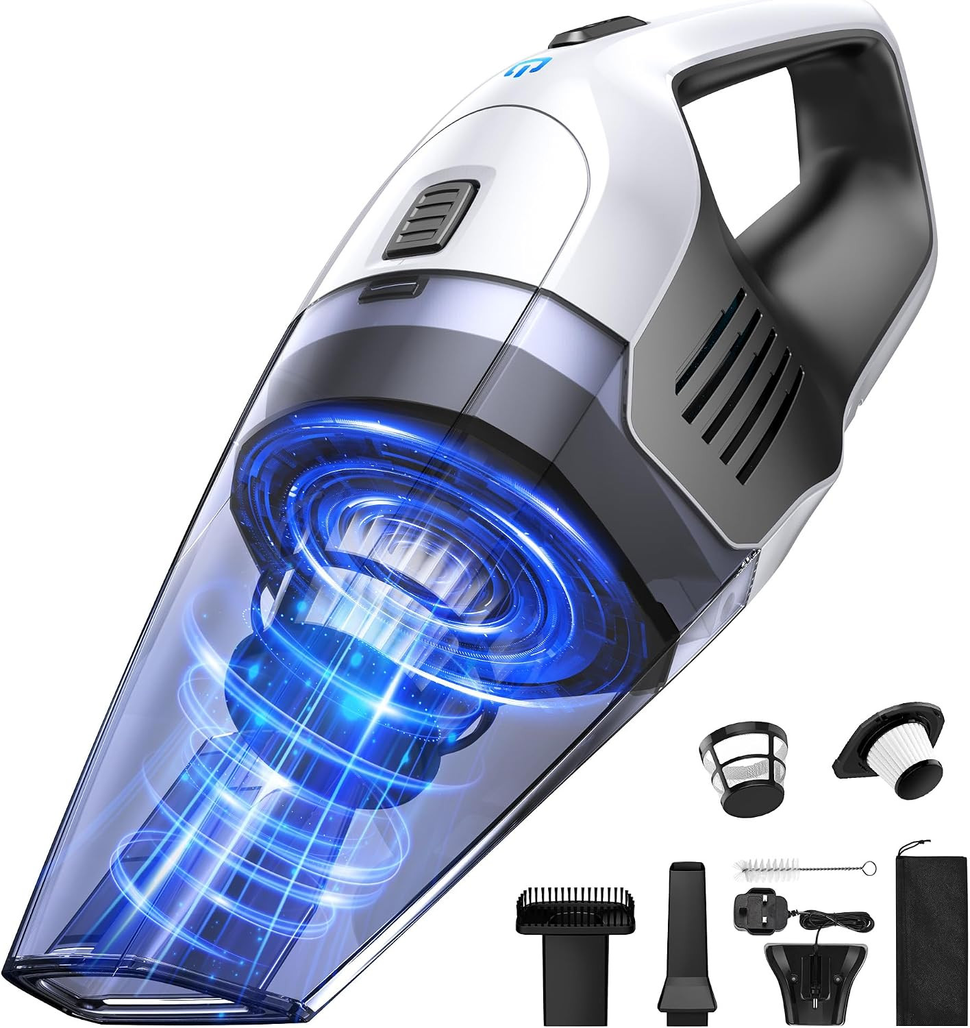 Portutif Handheld Vacuum Cleaner, 8Kpa Strong Suction Car Vacuum Cleaner | Amazon (UK)