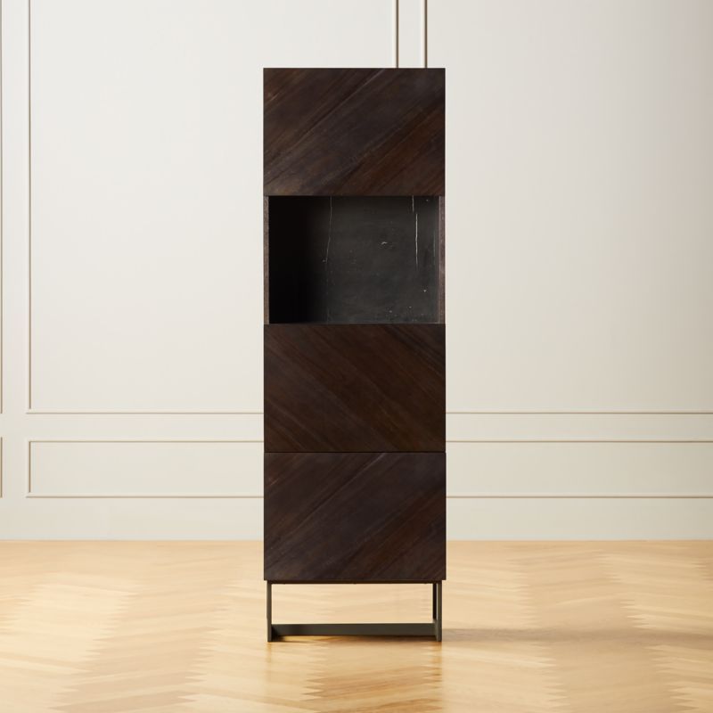 Suspend Tall Charcoal Bar Cabinet + Reviews | CB2 | CB2