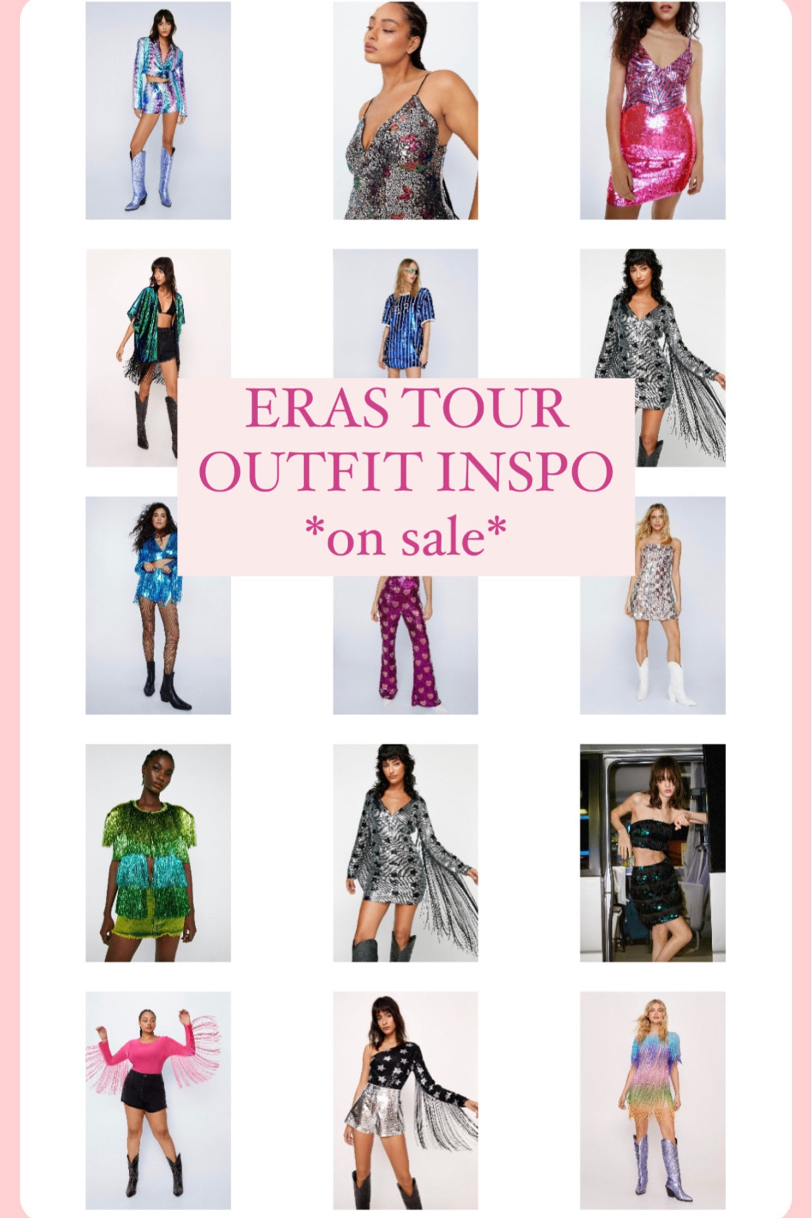 Taylor swift | eras tour | outfit inspo | deal alert | major sale | nasty gal | MDW sale | plus size | tall styles | millennial | lover | midnights | reputation | sequin dress | fringe set | tiktok  

#LTKcurves #LTKFind #LTKsalealert