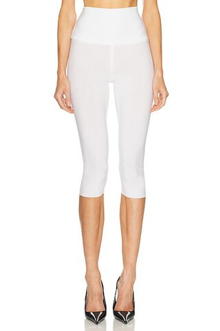 Norma Kamali Pedal Pusher Capri Legging in Snow White - White. Size L (also in M, S, XL, XS). | FWRD 