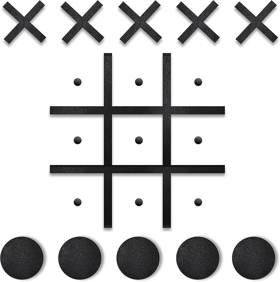 Magnetic Tic Tac Toe Wall-Mount Game | 18" x 18" Fun Wall Board Game for Kids & Adults | Modern W... | Amazon (US)