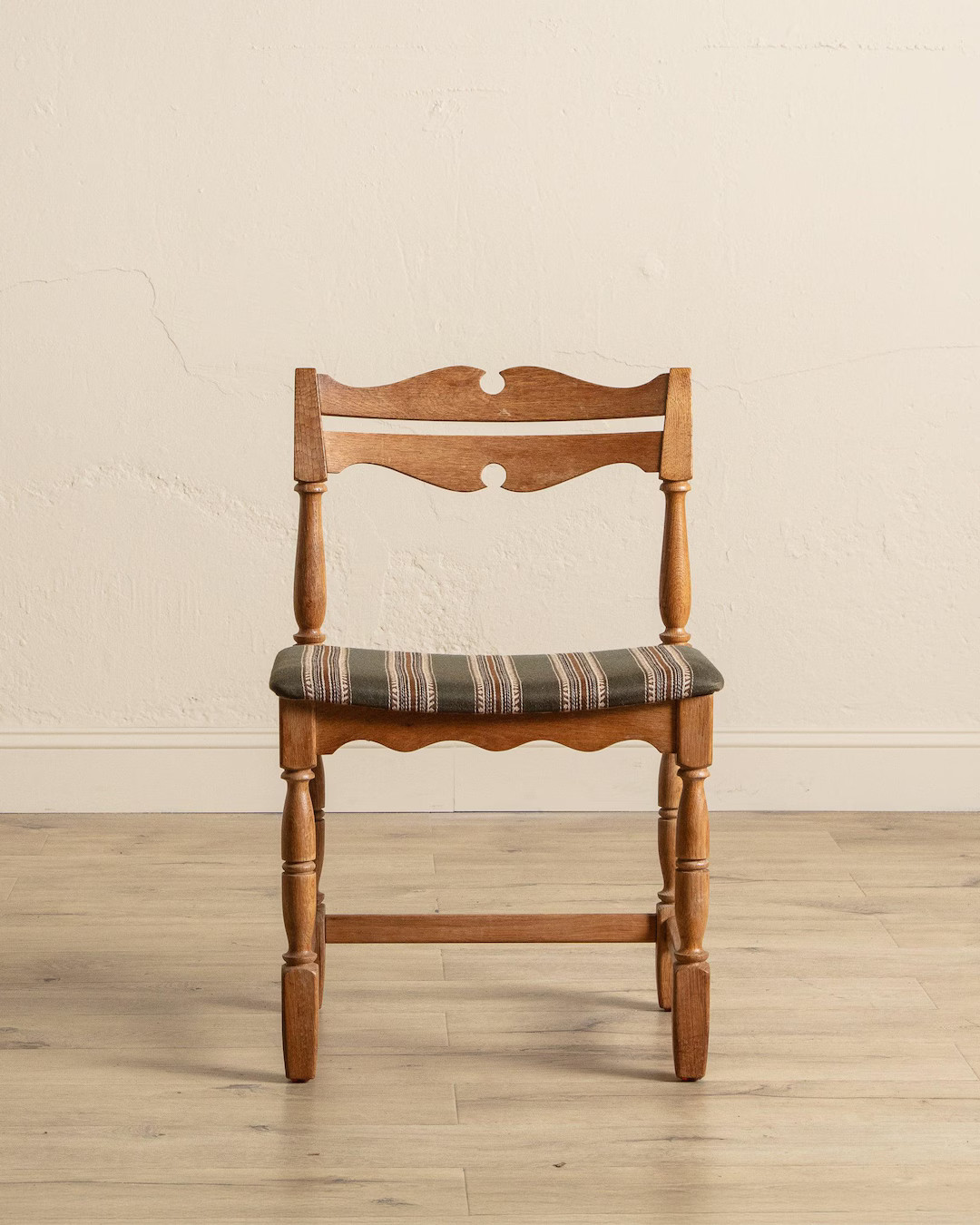 Vintage Set of 5 Oak & Green Striped Razorblade Chairs by Henning Kjaernulf, Denmark, 1960's - Et... | Etsy (US)