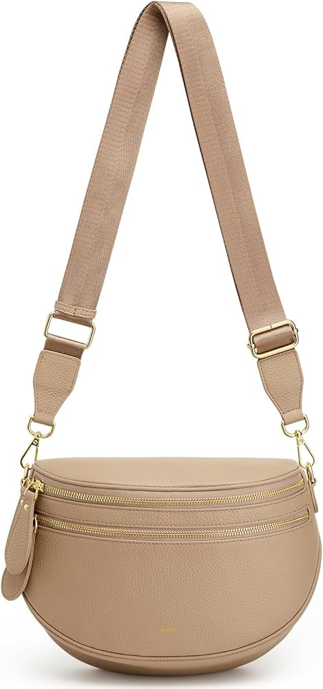 Kattee Crossbody Bag Bum Bags for Women, Leather Fanny Packs Belt Bag, Spacious Sling Purses for ... | Amazon (US)