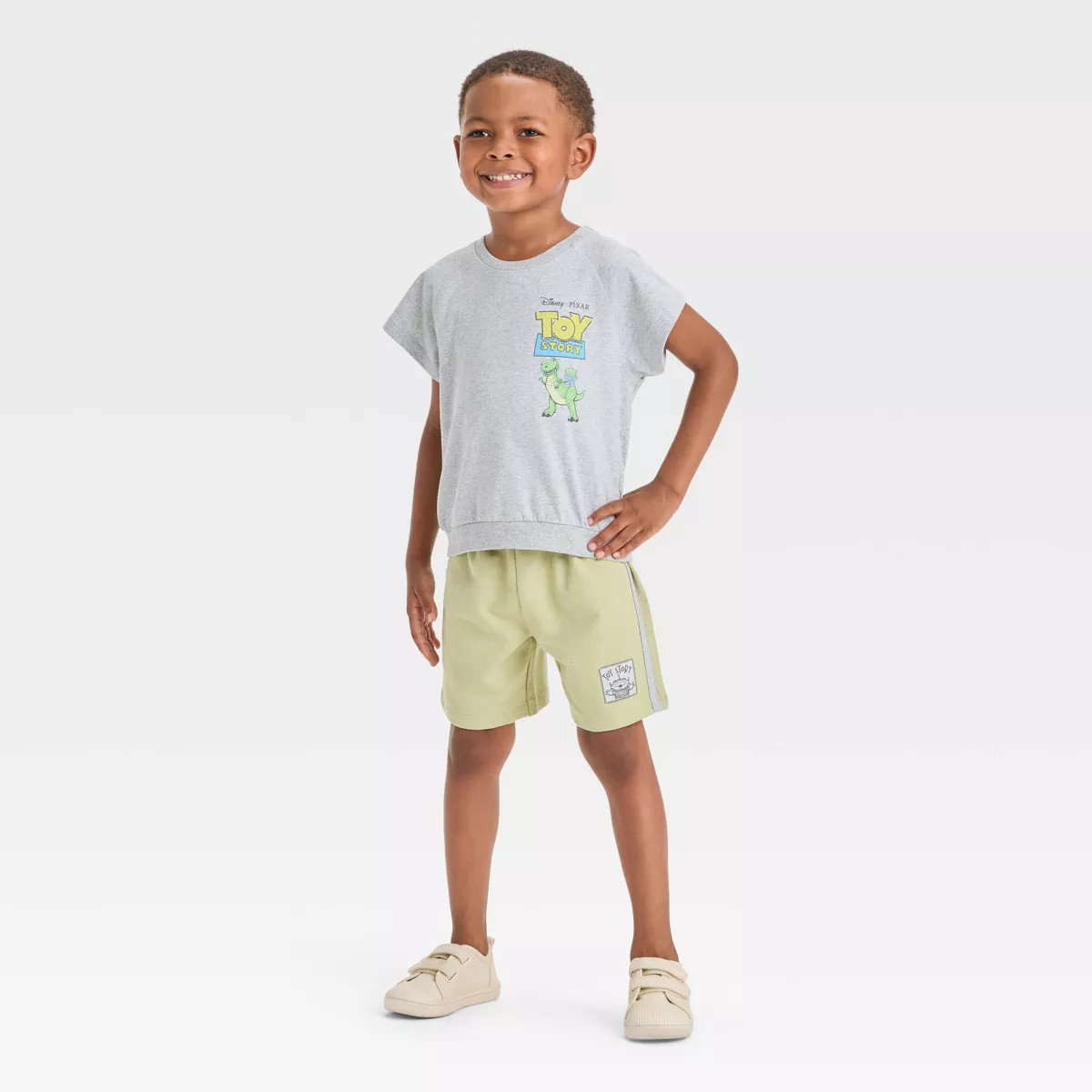Toddler Boys' 2pc Disney Toy Story Short Sleeve T-Shirt and Shorts Set - Gray | Target
