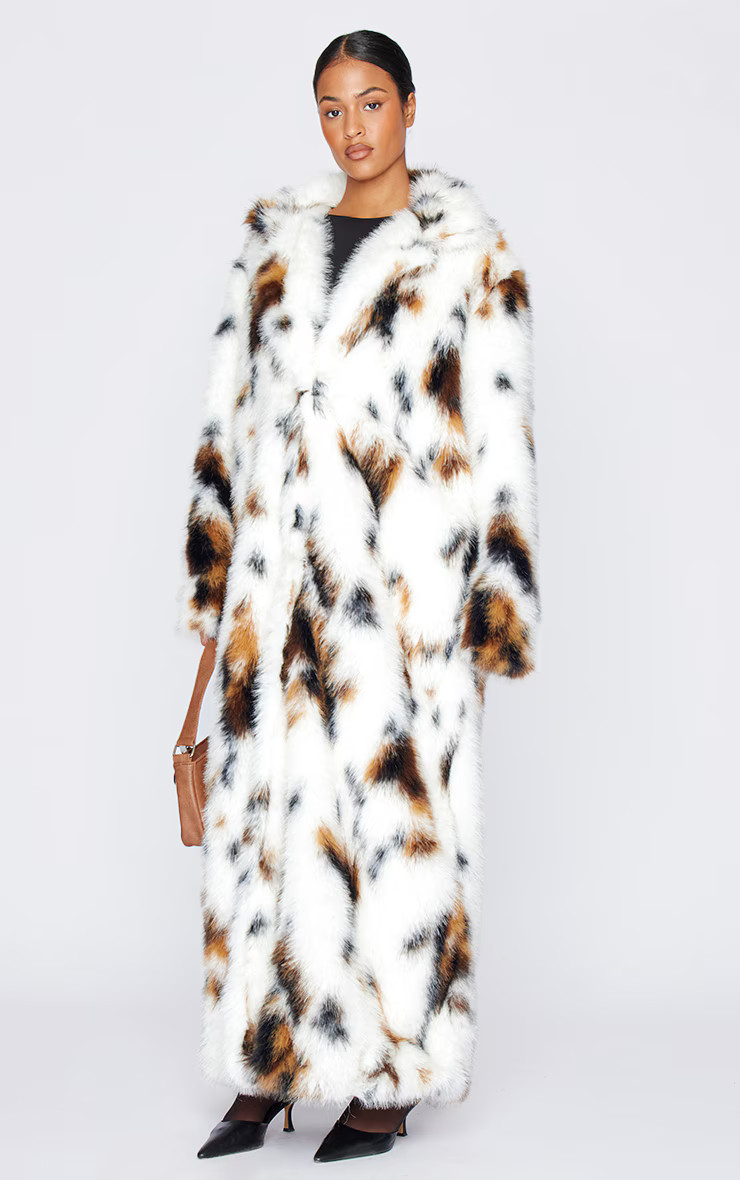 Tall Multi Faux Fur Maxi Coat | PrettyLittleThing CAN